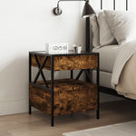 ZNTS Bedside Table with Infinity LED Smoked Oak 40x40x51 cm 3284103