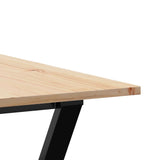 ZNTS Dining Table Y-Frame 180x90x75 cm Solid Wood Pine and Steel 3282722