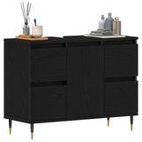 Bathroom Sink Cabinet Black Oak 80 x 33 x 60 cm Engineered Wood 862893