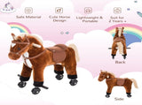 Rocking Horse Kids Ride on Walking Horse Animal Pony Wheeled Riding Plush Toy w/Sound for 2 Years T3398P422157