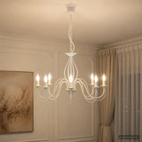 Adjustable Chandelier E14 Metal White 78 x 101 cm 42053778