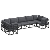 Garden Sofa Set Black Aluminium 3378946