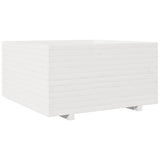 ZNTS Garden Planter White 90x90x49.5 cm Solid Wood Pine 3282535