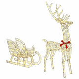 Reindeer Pull Sleigh 200 LEDs Warm white 70 x 26 x 129 cm PET 42019080