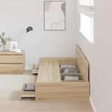 Bed Frame with Headboard Sonoma Oak 80 x 200 cm Engineered Wood 3335239