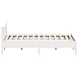Bed Frame without Mattress White 150x200 cm King Size Solid Wood Pine 3216367