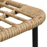 Garden Chair Set of 2 Oak and Black PE Rattan Standard Tough 48582