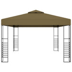 ZNTS Gazebo with LED String Lights 3x4 m Taupe 3070310