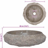 Sink Grey 40x12 cm Marble 149158