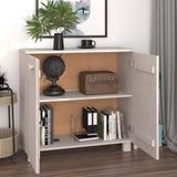 Sideboard HAMAR White 85x35x80 cm Solid Wood Pine 340493