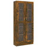 Vitrine Cabinet Smoked Oak 82.5x30.5x185 cm Engineered Wood 815621