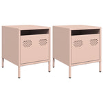 ZNTS Bedside Cabinets 2 pcs Pink 35x39x43.5 cm Steel 851247