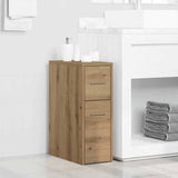 Narrow Bathroom Cupboard with Wheels Artisian Oak Engineered Wood 855285