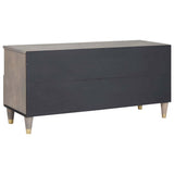 TV Cabinet with Drawer Grey 100 x 33 x 46 cm Solid Mango Wood 4018790