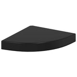 Floating Corner Shelves 4 pcs High Gloss Black 25x25x3.8 cm MDF 323891