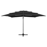 4-Tier Garden Parasol with Aluminium Pole Black 250x250 cm 313826