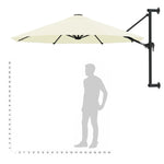 ZNTS Wall-Mounted Garden Parasol with Metal Pole 300 cm Sand 44863