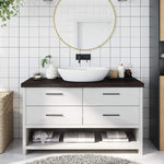 Bathroom Countertop Dark Brown 100x40x cm Treated Solid Wood 3156226