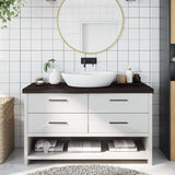 Bathroom Countertop Dark Brown 100x40x cm Treated Solid Wood 3156226