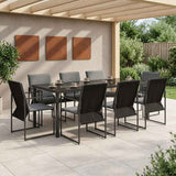 Garden Dining Set 9 pcs Black and Anthracite 200 x 80 x 73 cm 3448906