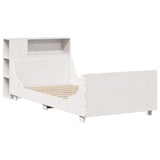 Bed Frame without Mattress White 100x200 cm Solid Wood Pine 3323783