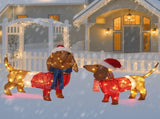 Set of 2 Lighted Dachshund Dog Christmas Decorations, Pre-lit Holiday Decor with 115 Warm White LED 39933410