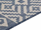 Outdoor Flatweave Rug 140x200 cm Blue Stripes 340838