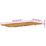 Bathroom Vanity Top Solid Acacia Wood 114x52x2.5 cm 286323