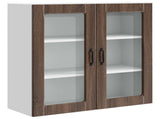 Wall Glass Cabinet PORTO Brown Oak 80 x 31 x 80 cm 885422