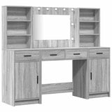 Dressing Table Set with Shelf 3 pcs Grey Sonoma Engineered Wood 3334286