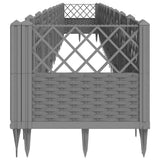 Garden Planter with Pegs Light Grey 363.5x43.5x43.5 cm PP 368028