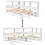 Bookcase Bed without Mattress White 90x190cm Solid Wood Pine 3324521
