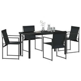 Garden Dining Set 5 pcs Black Powder-Coated Steel 3379342