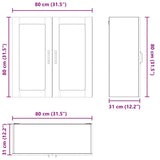 Wall Glass Cabinet LUCCA Brown Oak 80 x 31 x 80 cm 885072