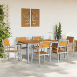 Garden Dining Set 7 pcs Grey Solid Acacia Wood 3284424