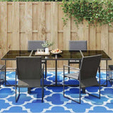 Outdoor Rug Quatrefoil ARAKIL Blue and White 400 x 300 cm 42003560