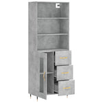 Highboard Concrete Grey 69.5x34x180 cm Engineered Wood 3189489