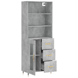 Highboard Concrete Grey 69.5x34x180 cm Engineered Wood 3189489
