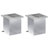 Garden Planter with LED 2 pcs Silver 30 x 30 x 30 cm 8008067