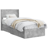 Bed Frame with Storage and Headboard Concrete Grey 100 x 200 cm 3414502