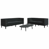 Living Room Couch 2 pcs Black 194 x 74.5 x 70.5 cm Velvet 3385866