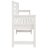 Garden Bench White 203.5x48x91.5 cm Solid Wood Pine 824075
