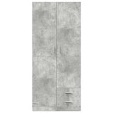 Wardrobe Concrete Grey Engineered Wood Compact Wardrobe 800643