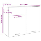 Hanging Cabinet Lyon Old Wood 80x31x60 cm Engineered Wood 856110
