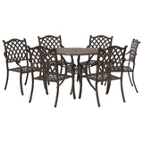 Garden Dining Set 7 pcs Bronze Aluminium 3334696