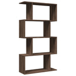 ZNTS Room Divider Bookcase 4-Tier Brown Oak 70x24x129 cm Engineered Wood 858108