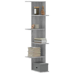 ZNTS Wall Corner Shelf Grey Sonoma 36.5x36.5x140 cm Engineered Wood 852632