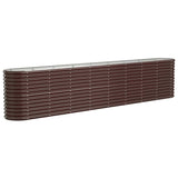 Garden Raised Bed Galvanised Steel 332x40x68 cm Brown 318910