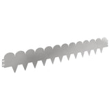 Lawn Edging 50 pcs 103 x 15 cm Steel Silver 8008663