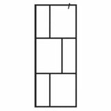 Walk-in Shower Wall with Tempered Glass Black 80x195 cm 149152